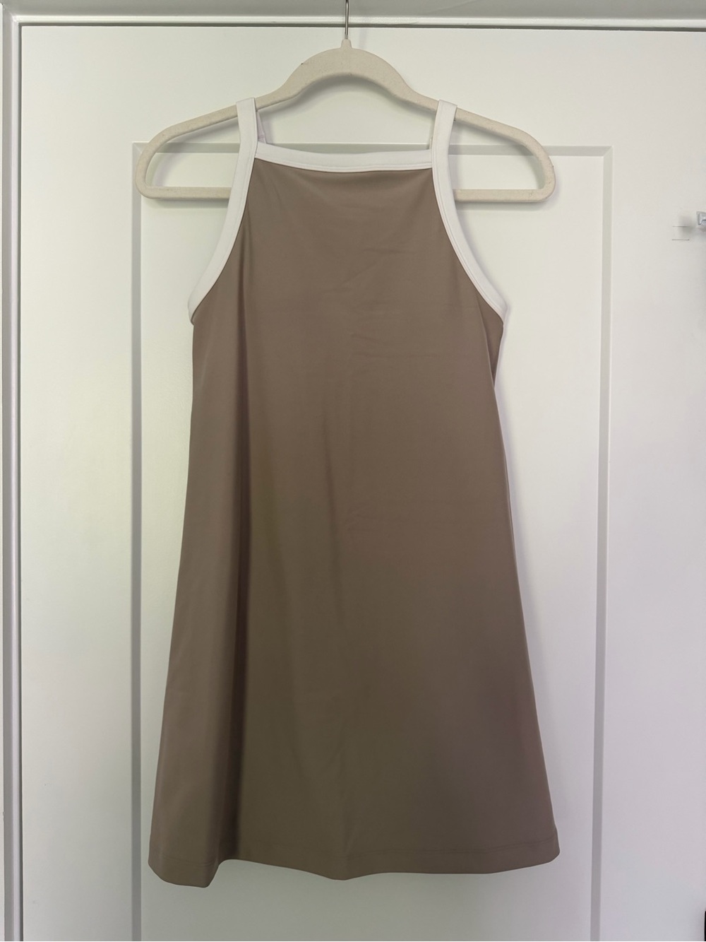 Abercrombie & Fitch YPB Taupe Mini Dress with White Trim